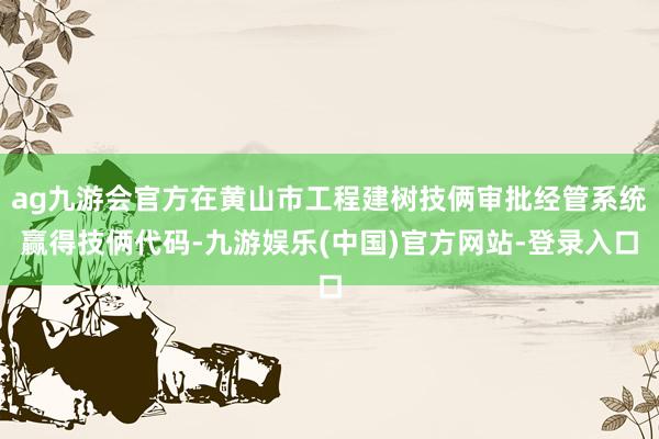 ag九游会官方在黄山市工程建树技俩审批经管系统赢得技俩代码-九游娱乐(中国)官方网站-登录入口