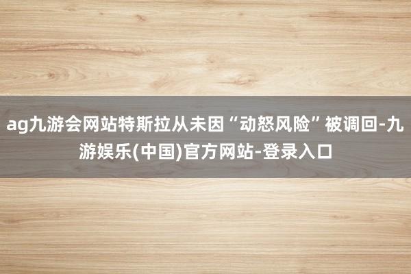 ag九游会网站特斯拉从未因“动怒风险”被调回-九游娱乐(中国)官方网站-登录入口